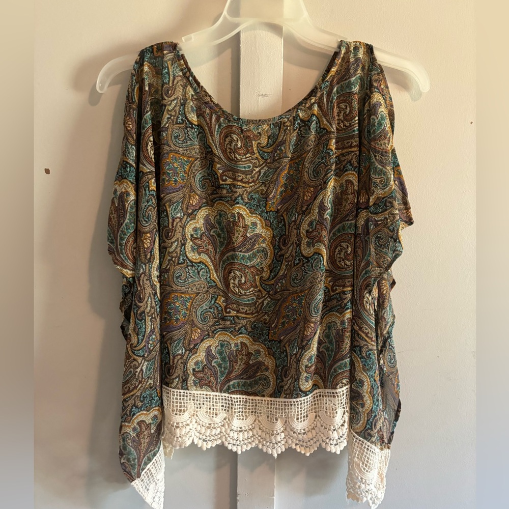 Sheer Blouse with Lace